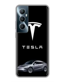 Чехол для Realme C65 с картинкой «Tesla Model Y»