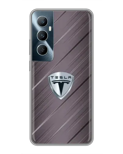 Чехол для Realme C65 с картинкой «Металлическая текстура Tesla» Чехол для Realme C65 с картинкой «Металлическая текстура Tesla»