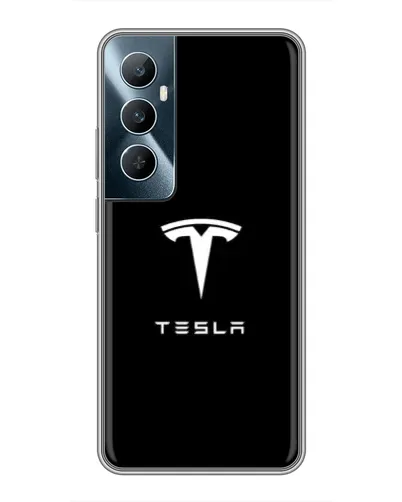 Чехол для Realme C65 с картинкой «Tesla White Logo» Чехол для Realme C65 с картинкой «Tesla White Logo»