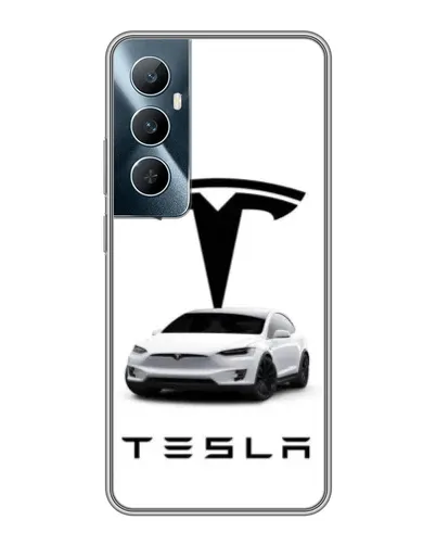 Чехол для Realme C65 с картинкой «Tesla White Style» Чехол для Realme C65 с картинкой «Tesla White Style»