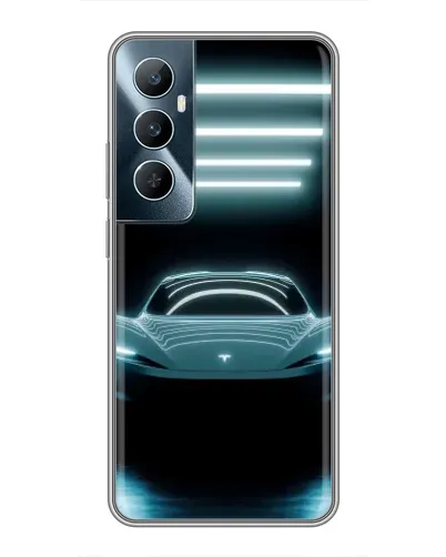 Чехол для Realme C65 с картинкой «Tesla в неоне» Чехол для Realme C65 с картинкой «Tesla в неоне»