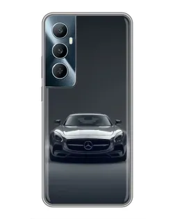 Чехол для Realme C65 с картинкой «Mercedes на черном»