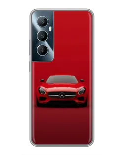 Чехол для Realme C65 с картинкой «Красный Mercedes AMG»