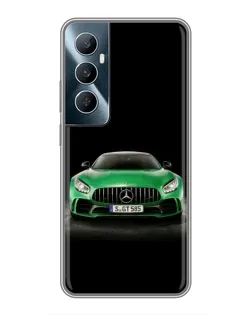 Чехол для Realme C65 с картинкой «Mercedes — неоновый лого»