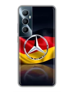 Чехол для Realme C65 с картинкой «Mercedes — флаг Германии»