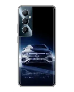 Чехол для Realme C65 с картинкой «Ночной Mercedes EQ»