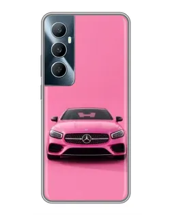 Чехол для Realme C65 с картинкой «Розовый Mercedes AMG»