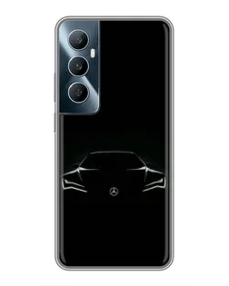 Чехол для Realme C65 с картинкой «Mercedes — силуэт авто»