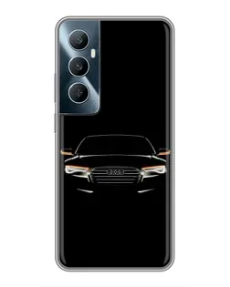 Чехол для Realme C65 с картинкой «Audi — ночной контур»