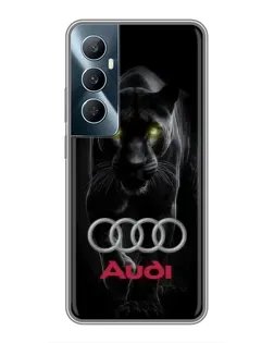 Чехол для Realme C65 с картинкой «Пантера и Audi»