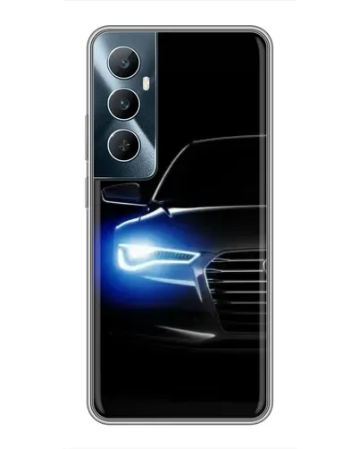 Чехол для Realme C65 с картинкой «Неоновый взгляд Audi»