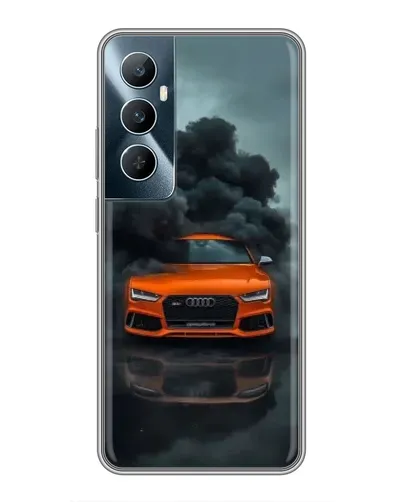 Чехол для Realme C65 с картинкой «Audi в облаках дыма»