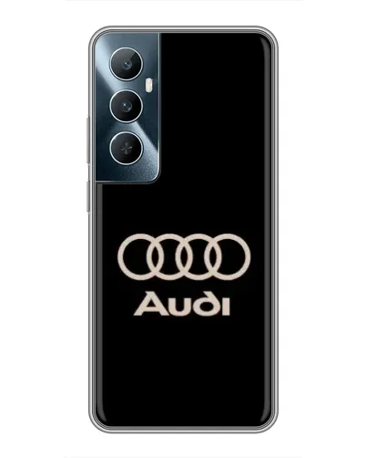 Чехол для Realme C65 с картинкой «Audi — золотой логотип»
