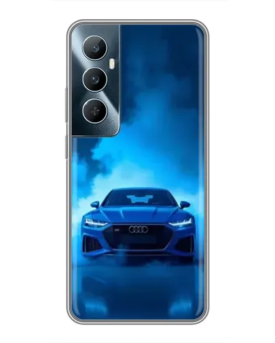 Чехол для Realme C65 с картинкой «Audi — голубая энергия»