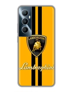 Чехол для Realme C65 с картинкой «Lamborghini Stripe желтый»