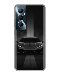 Чехол для Realme C65 с картинкой «Lamborghini симметрия дорог»