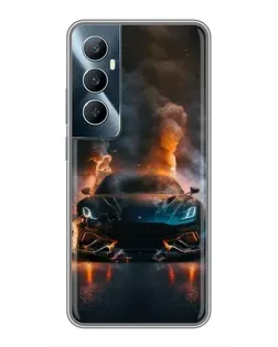 Чехол для Realme C65 с картинкой «Lamborghini дымная эстетика»