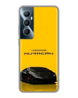 Чехол для Realme C65 с картинкой «Lamborghini Huracan черный»