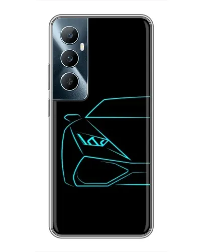 Чехол для Realme C65 с картинкой «Голубой силуэт Lamborghini» Чехол для Realme C65 с картинкой «Голубой силуэт Lamborghini»