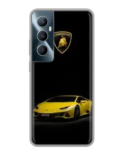 Чехол для Realme C65 с картинкой «Lamborghini желтый акцент»