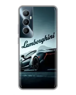 Чехол для Realme C65 с картинкой «Классическая надпись Lamborghini»