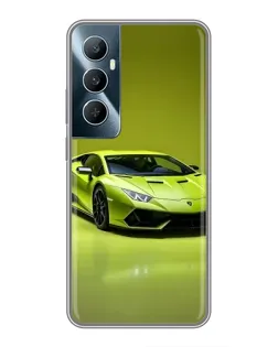 Чехол для Realme C65 с картинкой «Салатовый Lamborghini Huracan»