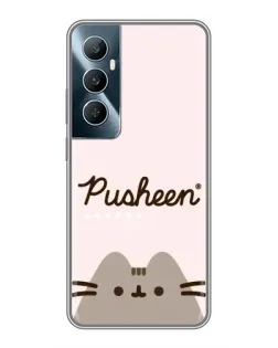 Чехол для Realme C65 с картинкой «Pusheen логотип»
