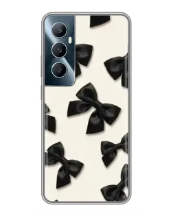 Чехол для Realme C65 с картинкой «Черные бантики»