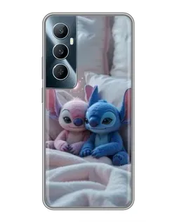 Чехол для Realme C65 с картинкой «Плюшевые Стич Ангел»