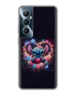 Чехол для Realme C65 с картинкой «Stitch в цветах»