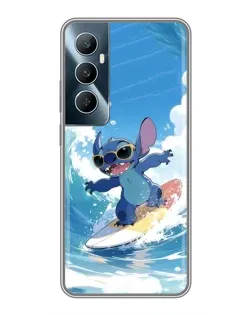 Чехол для Realme C65 с картинкой «Стич на волне»