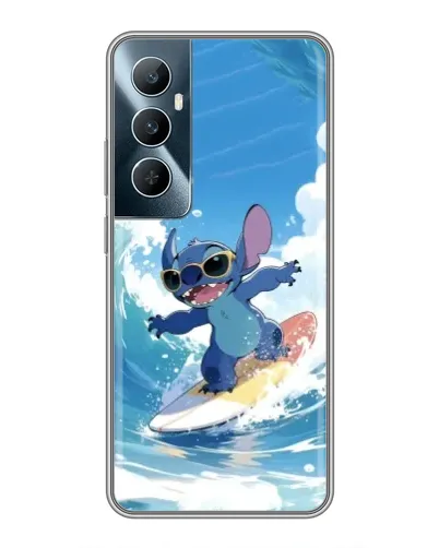 Чехол для Realme C65 с картинкой «Стич на волне»