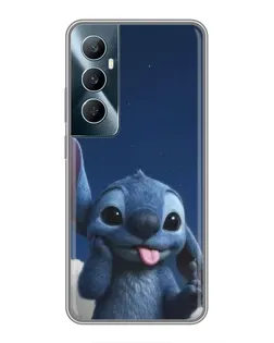 Чехол для Realme C65 с картинкой «Стич в облаках»