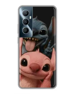 Чехол для Realme C65 с картинкой «Стич и Ангел»
