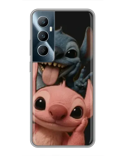 Чехол для Realme C65 с картинкой «Стич и Ангел»