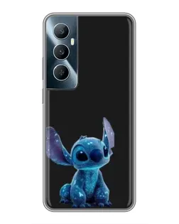 Чехол для Realme C65 с картинкой «Стич на черном»
