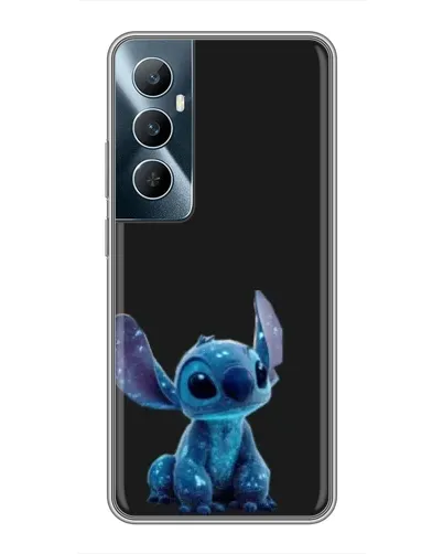 Чехол для Realme C65 с картинкой «Стич на черном»
