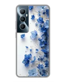Чехол для Realme C65 с картинкой «Голубой цветочный каскад» Чехол для Realme C65 с картинкой «Голубой цветочный каскад»