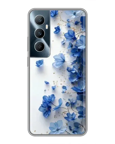 Чехол для Realme C65 с картинкой «Голубой цветочный каскад»