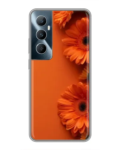 Чехол для Realme C65 с картинкой «Оранжевые герберы»