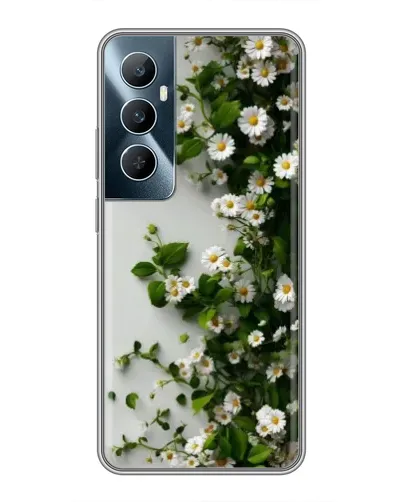 Чехол для Realme C65 с картинкой «Ветка мелких белых цветов»