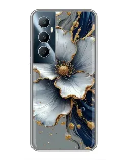 Чехол для Realme C65 с картинкой «Белый цветок и золотой флюид» Чехол для Realme C65 с картинкой «Белый цветок и золотой флюид»