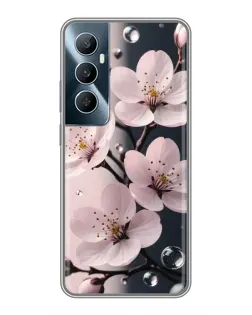 Чехол для Realme C65 с картинкой «Нежная сакура и капли» Чехол для Realme C65 с картинкой «Нежная сакура и капли»