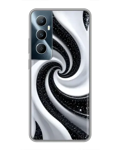 Чехол для Realme C65 с картинкой «Черно-белая спираль»