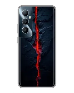 Чехол для Realme C65 с картинкой «Kрасная лавовая трещина»