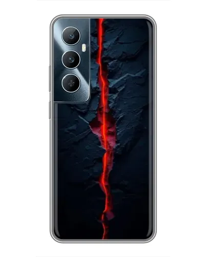 Чехол для Realme C65 с картинкой «Kрасная лавовая трещина»