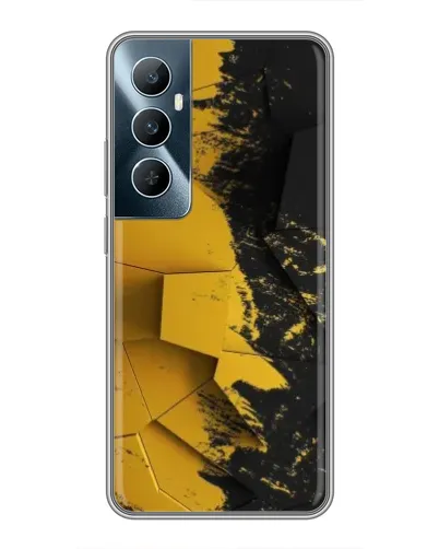 Чехол для Realme C65 с картинкой «Золотые осколки геометрии»