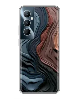 Чехол для Realme C65 с картинкой «Цветные волны каньона»