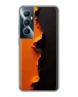Чехол для Realme C65 с картинкой «Оранжевый разлом»
