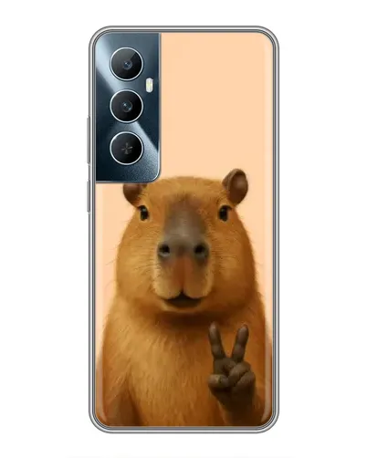 Чехол для Realme C65 с картинкой «Капибара виктория»